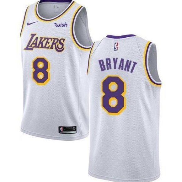 Men's Los Angeles Lakers #8 Kobe Bryant White NBA Stitched Jersey